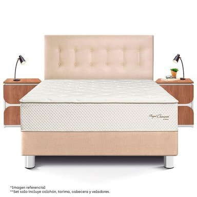 DORMITORIO PARAÍSO ROYAL CROWN QUEEN + VELADORES MOON CHAMPAGNE + 2 ALMOHADAS VISCOELÁSTICAS - 3