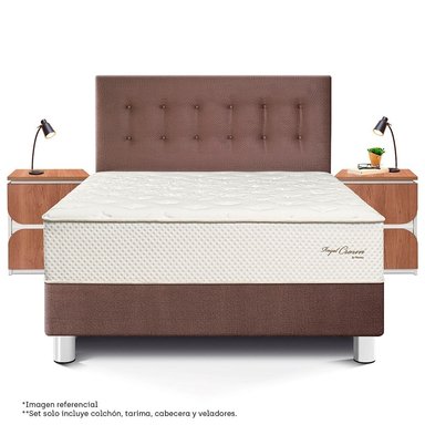 DORMITORIO PARAÍSO ROYAL CROWN QUEEN + VELADORES MOON CHOCOLATE + 2 ALMOHADAS VISCOELÁSTICAS - 3