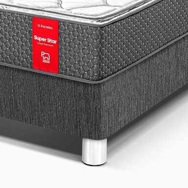 CAMA AMERICANA PARAÍSO SUPER STAR 1.5 PLAZAS CHARCOAL - 2