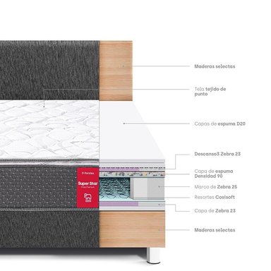 DORMITORIO AMERICANO PARAÍSO SUPER STAR 1.5 PLAZAS - 4