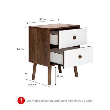 DORMITORIO AMERICANO FORLI POLARIS 2 PLAZAS CON CAJONES MARRÓN + VELADORES - 5