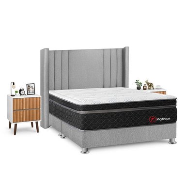 DORMITORIO AMERICANO FORLI PLATINIUM QUEEN + VELADORES - 2