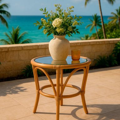 MESA DE TERRAZA RIPLEY HOME PAMPLONA RATTAN 45X45 CM