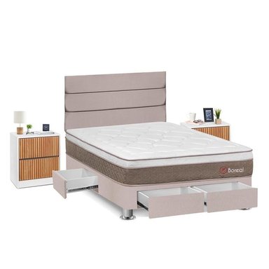 DORMITORIO FORLI BOREAL 2 PLAZAS + VELADORES - 2