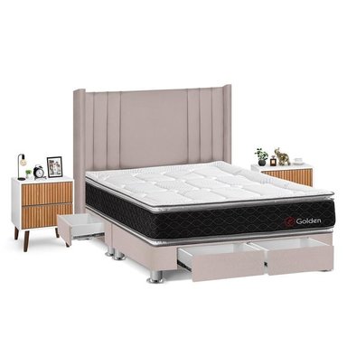 DORMITORIO FORLI GOLDEN QUEEN + VELADORES - 2