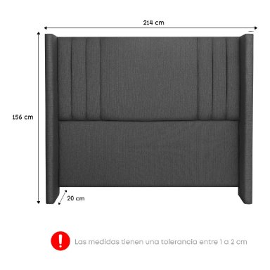 DORMITORIO FORLI PLATINIUM KING CON CAJONES GRIS + VELADORES - 7