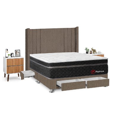 DORMITORIO FORLI PLATINIUM QUEEN + VELADORES - 2