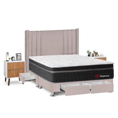 DORMITORIO FORLI PLATINIUM QUEEN + VELADORES - 2