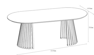 MESA DE COMEDOR MAISON LINETT NANTES NEGRO MATE 100X210 CM - 3