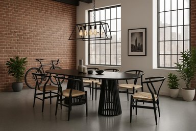 MESA DE COMEDOR MAISON LINETT NANTES NEGRO MATE 100X210 CM - 7