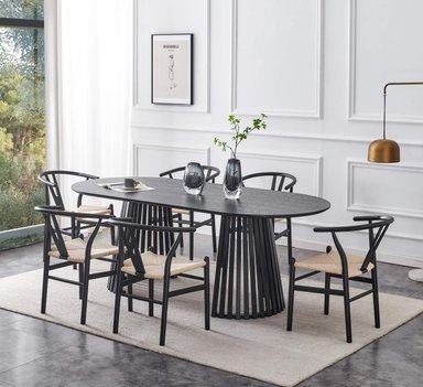 MESA DE COMEDOR MAISON LINETT NANTES NEGRO MATE 100X210 CM - 8