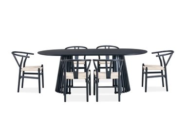 MESA DE COMEDOR MAISON LINETT NANTES NEGRO MATE 100X210 CM - 9
