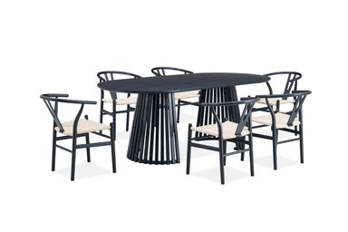 MESA DE COMEDOR MAISON LINETT NANTES NEGRO MATE 100X210 CM - 10