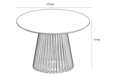 MESA DE COMEDOR MAISON LINETT NANTES NEGRO MATE 120X120 CM - 3