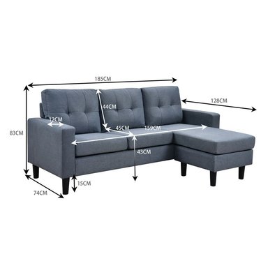 SECCIONAL INTERCAMBIABLE RIPLEY HOME MILÁN 4 CUERPOS NEW DENIM - 3