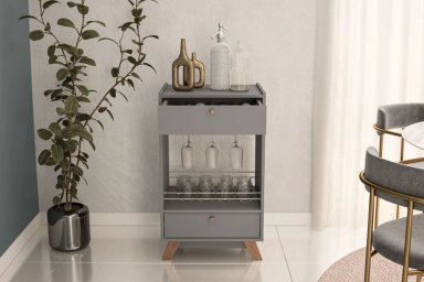 MUEBLE BAR RIPLEY HOME CARACHI MDP GRIS - 4