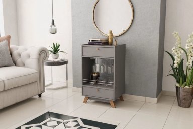 MUEBLE BAR RIPLEY HOME CARACHI MDP GRIS - 5