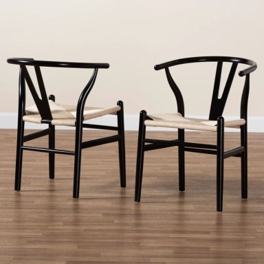 SILLA DE COMEDOR MAISON LINETT WISHBONE NEGRO - 2