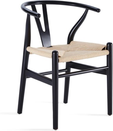 SILLA DE COMEDOR MAISON LINETT WISHBONE NEGRO - 3