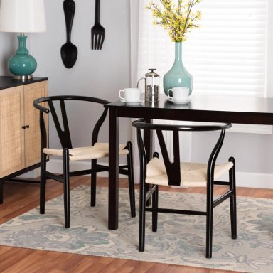 SILLA DE COMEDOR MAISON LINETT WISHBONE NEGRO - 5