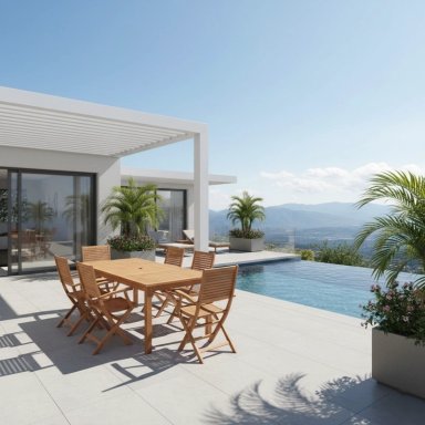 JUEGO DE COMEDOR TERRAZA RIPLEY HOME MADDIE 2 SITIALES + 4 SILLAS