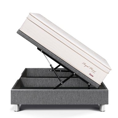 CAMA BOXET PARAISO ROYAL PRINCE QUEEN GRIS + 2 ALMOHADAS VISCOELÁSTICAS - 3