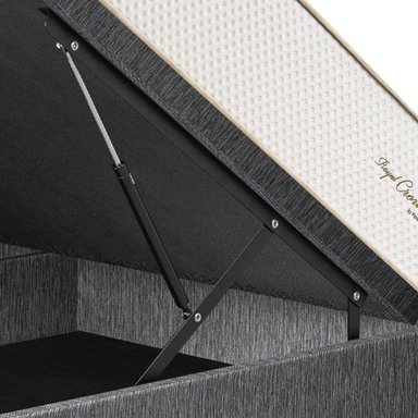 CAMA BOXET PARAISO ROYAL CROWN 2 PLAZAS GRIS + 2 ALMOHADAS VISCOELÁSTICAS - 4