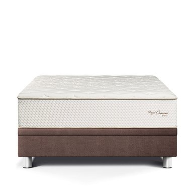 CAMA BOXET PARAISO ROYAL CROWN 2 PLAZAS CHOCOLATE + 2 ALMOHADAS VISCOELÁSTICAS - 2