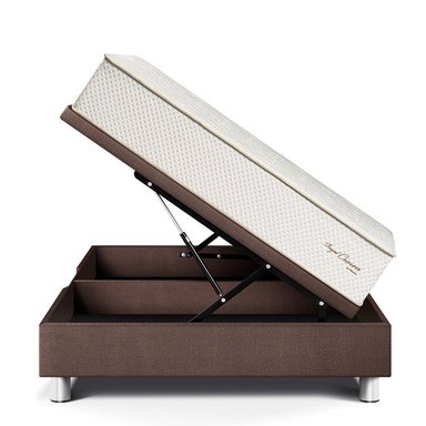 CAMA BOXET PARAISO ROYAL CROWN 2 PLAZAS CHOCOLATE + 2 ALMOHADAS VISCOELÁSTICAS - 3