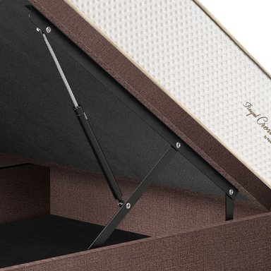 CAMA BOXET PARAISO ROYAL CROWN 2 PLAZAS CHOCOLATE + 2 ALMOHADAS VISCOELÁSTICAS - 4
