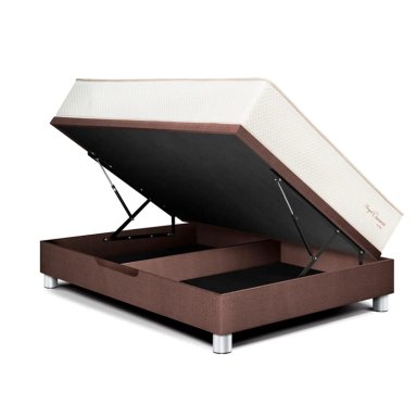 DORMITORIO BOXET PARAÍSO ROYAL CROWN BLOCKS 2 PLAZAS CHOCOLATE + 2 ALMOHADAS VISCOELÁSTICAS - 2