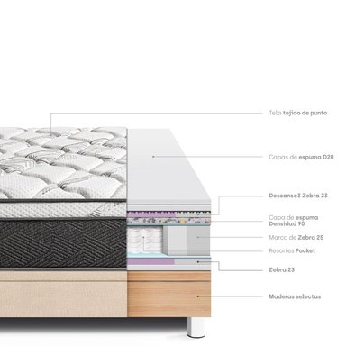 CAMA BOXET PARAISO PARAÍSO POCKET STAR QUEEN CHAMPAGNE - 5
