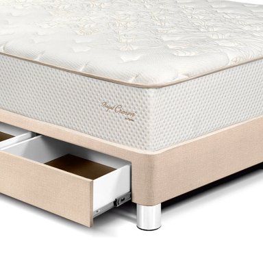 DORMITORIO CON CAJONES PARAÍSO ROYAL CROWN BLOCKS 2 PLAZAS + VELADOR CAJÓN CHAMPAGNE + 2 ALMOHADAS VISCOELÁSTICAS - 3