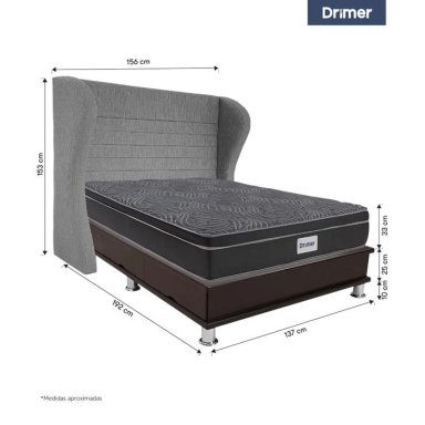 DORMITORIO OPORTO DRIMER VENTUS 2PLZ BRETANNA GRIS PLATA - 3