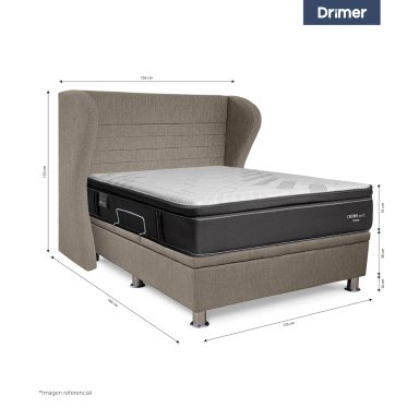 DORMITORIO BOXET DRIMER CROMOPEDIC 2 PLAZAS CABECERA BRETANNA BEIGE - 4
