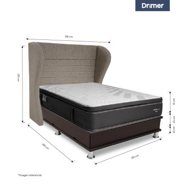 DORMITORIO OPORTO DRIMER CROMOPEDIC QUEEN BRETANNA BEIGE - 3