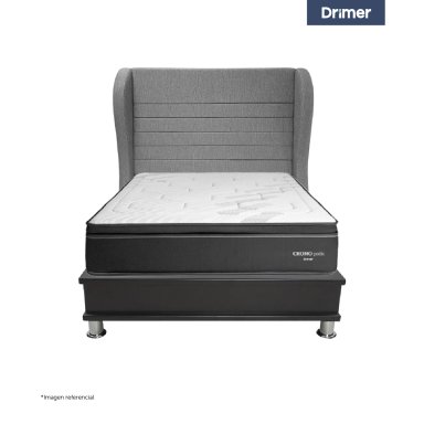 DORMITORIO CANTABRIA DRIMER CROMOPEDIC QUEEN BRETANNA GRIS PLATA - 2