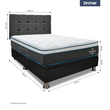 DORMITORIO BOXET DRIMER PURE FRESH 1.5 PLAZAS GRIS - 3