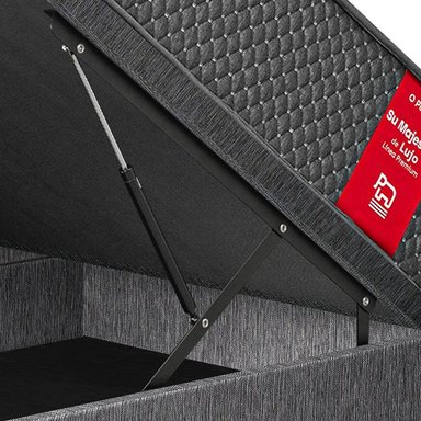 CAMA BOXET PARAÍSO SU MAJESTAD QUEEN GRIS - 4
