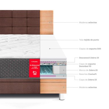 DORMITORIO BOXET PARAÍSO SU MAJESTAD BLOCKS 2 PLAZAS CHOCOLATE - 6