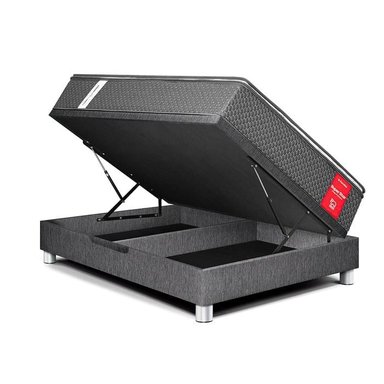 CAMA BOXET PARAÍSO SUPER STAR 1.5 PLAZAS GRIS - 1