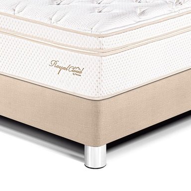 DORMITORIO PARAÍSO ROYAL CLOUD QUEEN + VELADOR CON CAJÓN CHAMPAGNE + 2 ALMOHADAS VISCOELÁSTICAS - 2