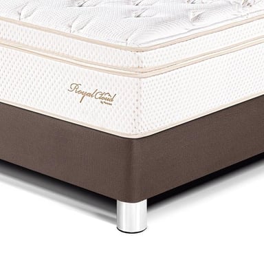 DORMITORIO PARAÍSO ROYAL CLOUD QUEEN + VELADOR CON CAJÓN CHOCOLATE + 2 ALMOHADAS VISCOELÁSTICAS - 2