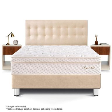 DORMITORIO PARAÍSO ROYAL CLOUD KING + VELADOR CON CAJÓN CHAMPAGNE + 2 ALMOHADAS VISCOELÁSTICAS - 3
