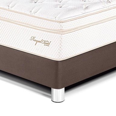 DORMITORIO PARAÍSO ROYAL CLOUD BLOCKS 2 PLAZAS + VELADOR BRISSE CHOCOLATE + 2 ALMOHADAS VISCOELÁSTICAS - 2