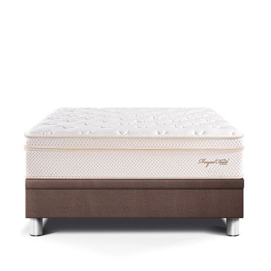 CAMA BOXET PARAÍSO ROYAL CLOUD QUEEN CHOCOLATE + 2 ALMOHADAS VISCOELÁSTICAS - 2