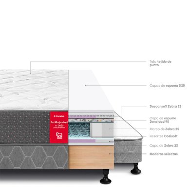 CAMA DIVAN PARAÍSO SU MAJESTAD DE LUJO 1.5 PLAZAS - 4