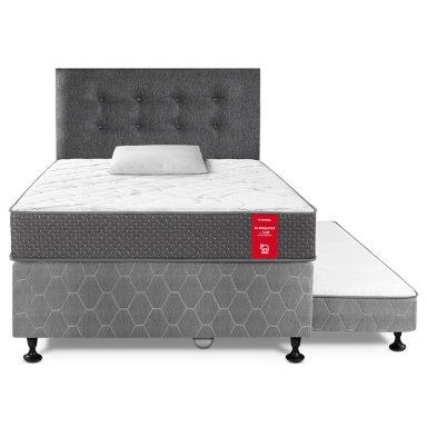 DORMITORIO DIVÁN PARAÍSO SU MAJESTAD DE LUJO 1.5 PLAZAS GRIS - 3