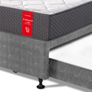 DORMITORIO DIVÁN PARAÍSO SU MAJESTAD DE LUJO 2 PLAZAS GRIS - 2
