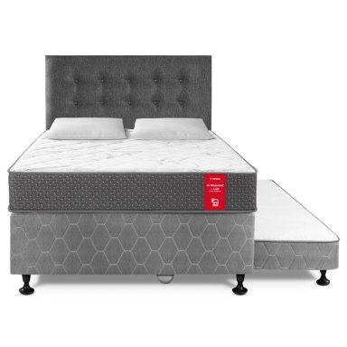 DORMITORIO DIVÁN PARAÍSO SU MAJESTAD DE LUJO 2 PLAZAS GRIS - 3